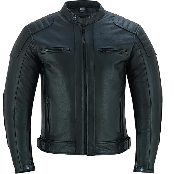 Amazon.com: INTAN Motorcycle Leather Jacket With High